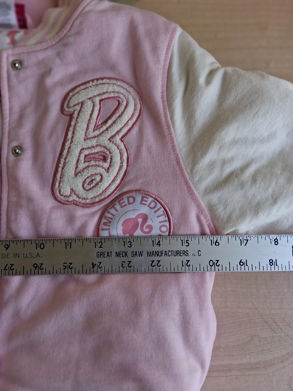 Barbie Girls' Pink & White Varsity Jacket - Limited Edition